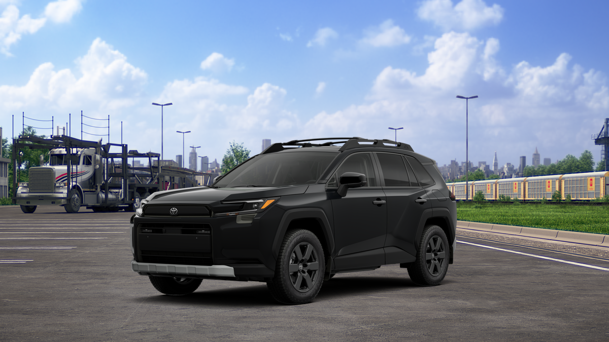 2026 Toyota RAV4 Woodland in Midnight Black Metallic — front three-quarter view