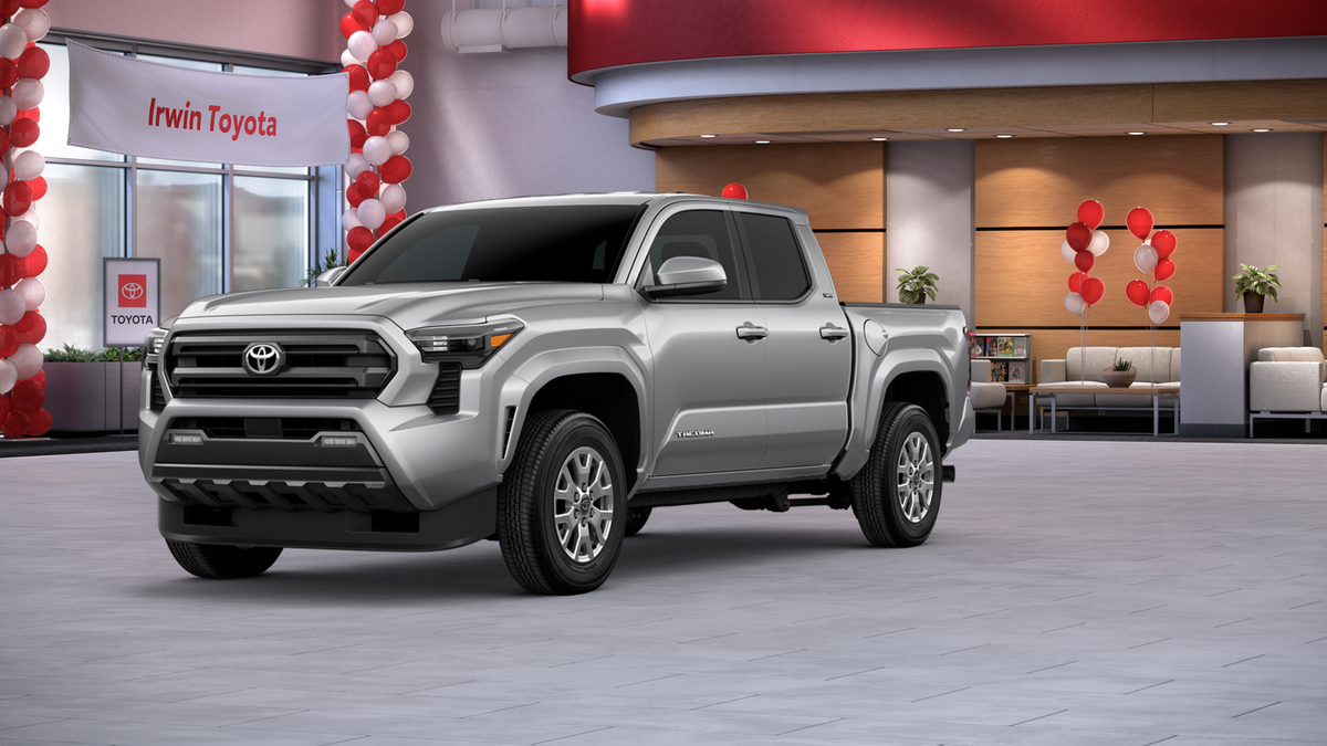 2026 Toyota Tacoma SR5 in Celestial Silver Metallic — front three-quarter view