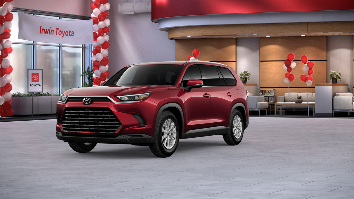 2026 Toyota Grand Highlander XLE in Ruby Flare Pearl — front three-quarter view