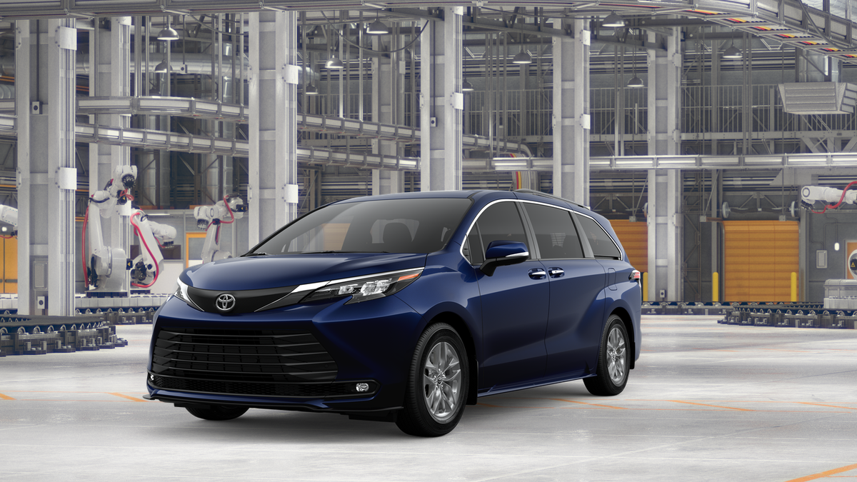 2026 Toyota Sienna XLE in Blueprint — front three-quarter view