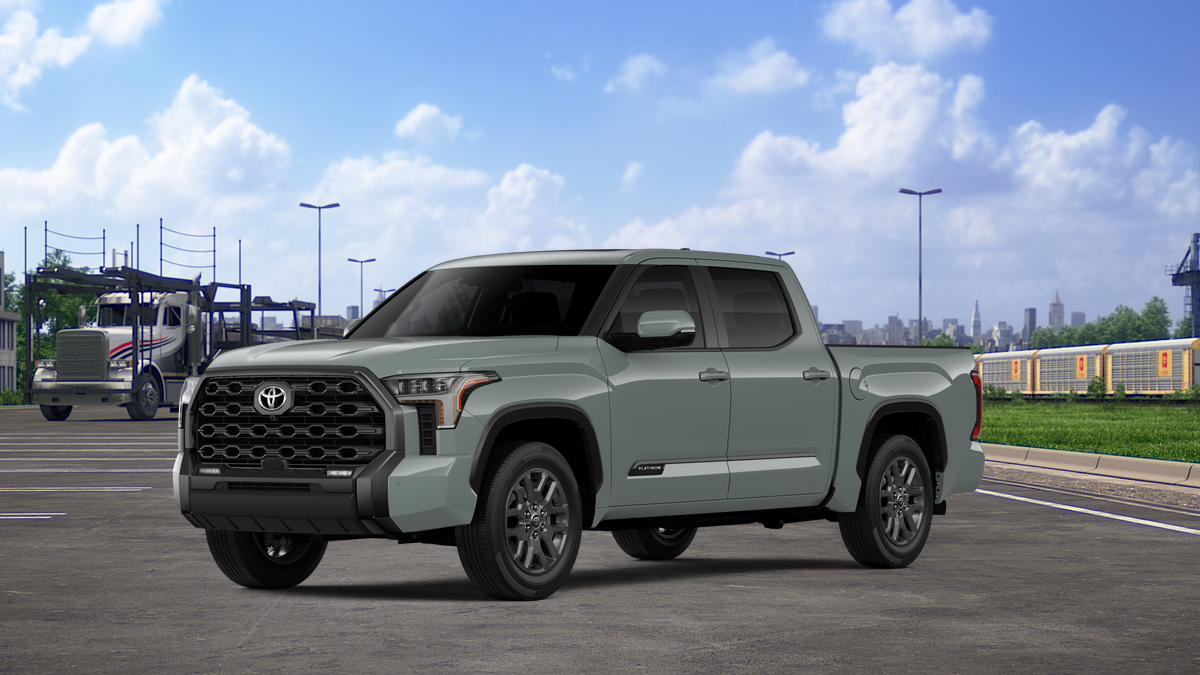2026 Toyota Tundra Platinum in Lunar Rock — front three-quarter view