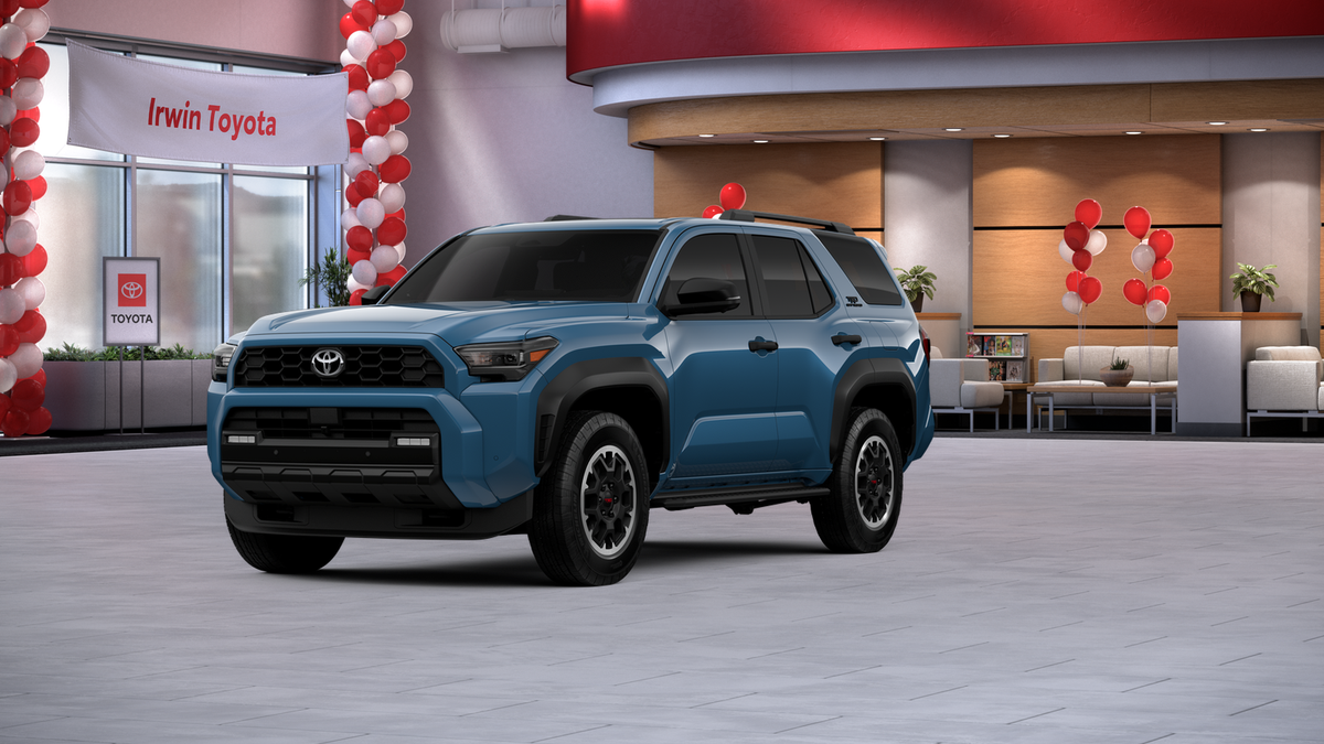 2026 Toyota 4Runner TRD Off-Road Premium in Heritage Blue — front three-quarter view