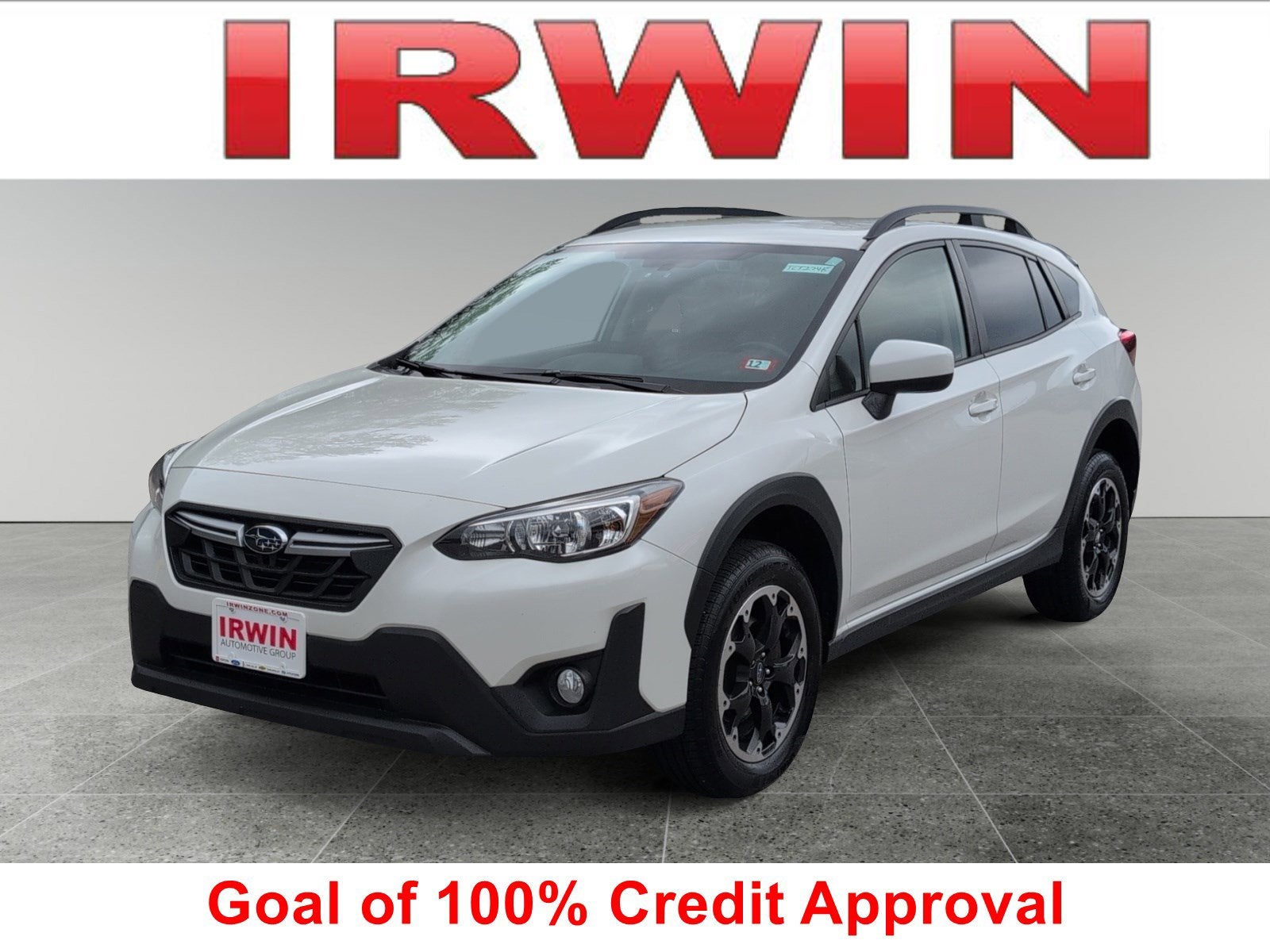 2022 Subaru Crosstrek Premium in White — front three-quarter view