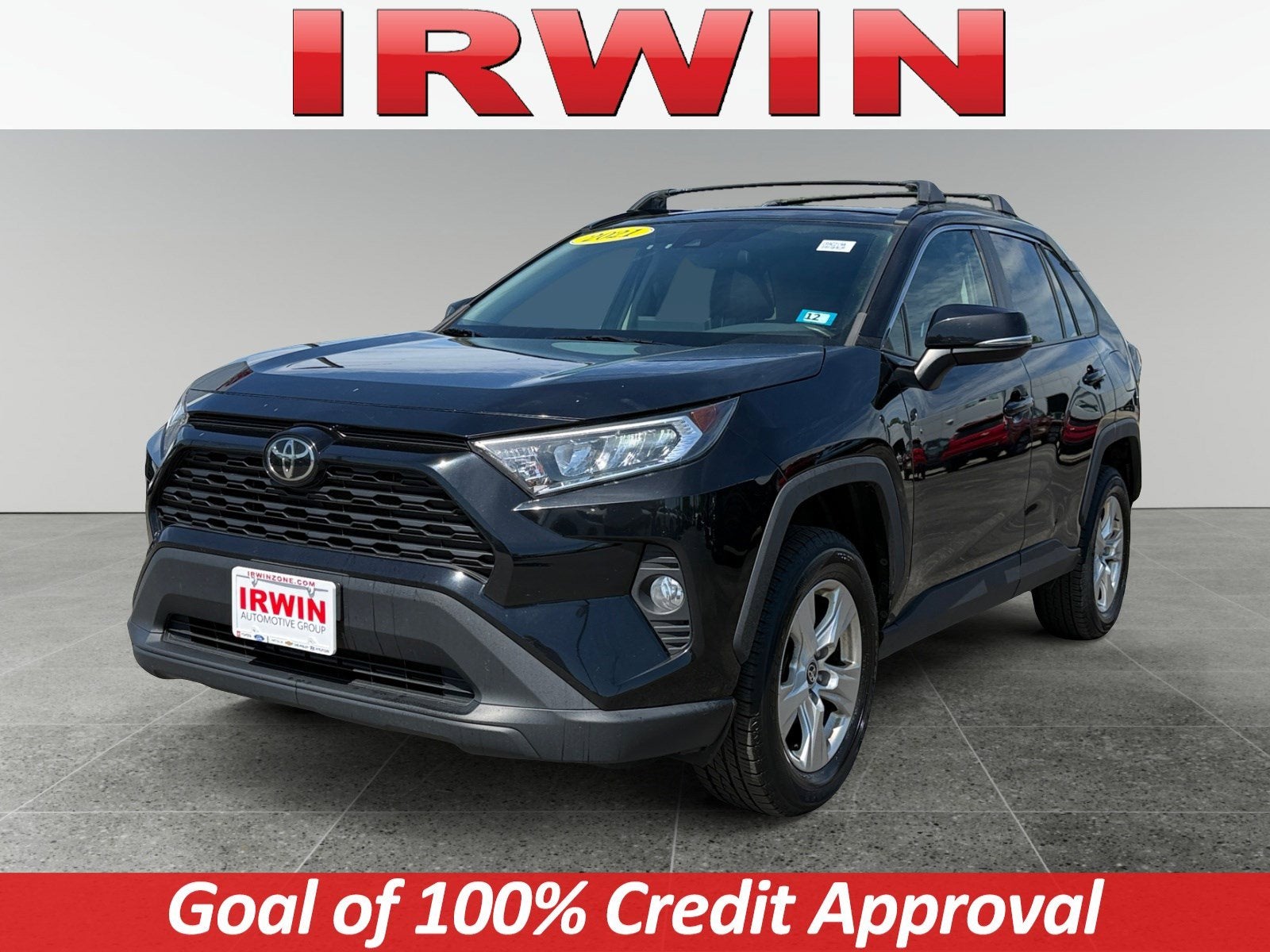 2021 Toyota RAV4 XLE in Black — front three-quarter view