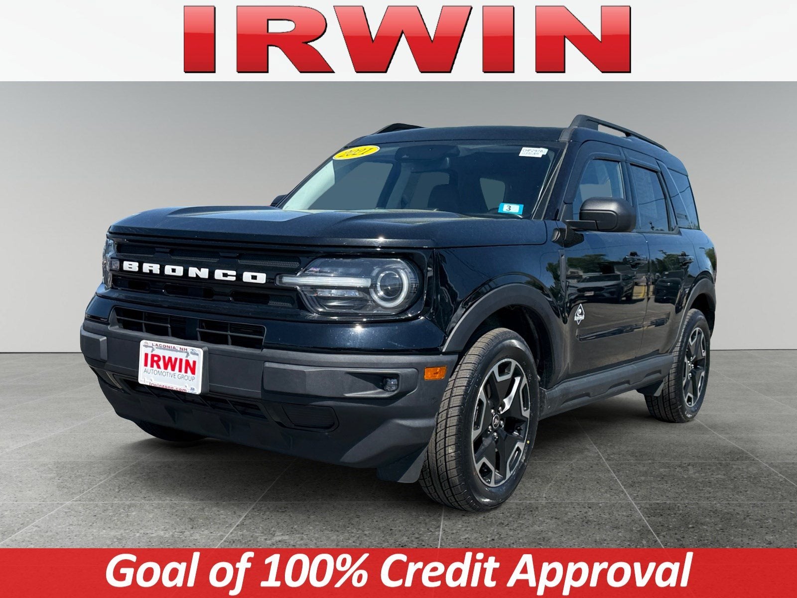 2021 Ford Bronco Sport Outer Banks in Black — front three-quarter view