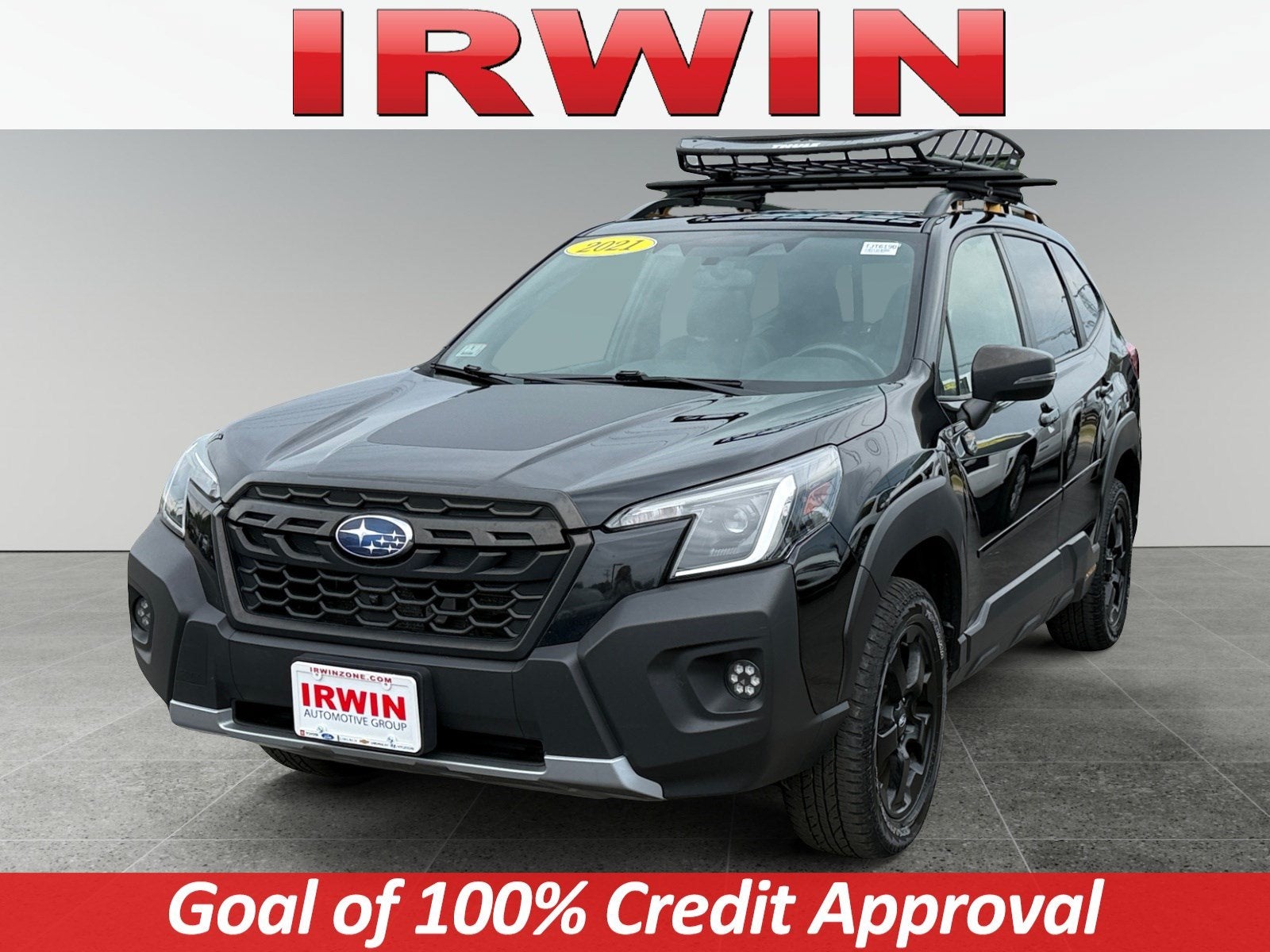 2022 Subaru Forester Wilderness in Crystal Black Silica — front three-quarter view