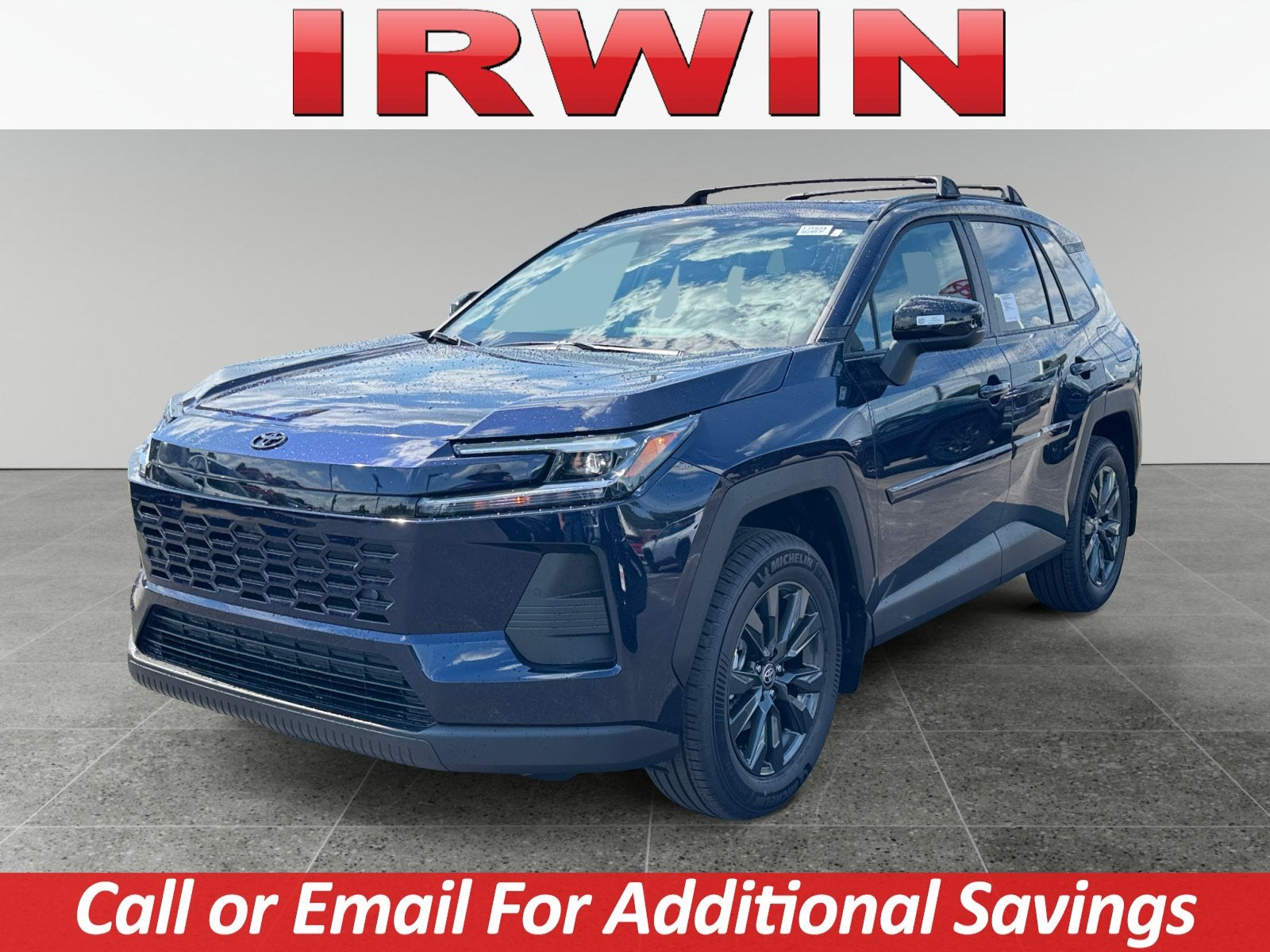 2026 Toyota RAV4 XLE Premium in Blueprint — front three-quarter view