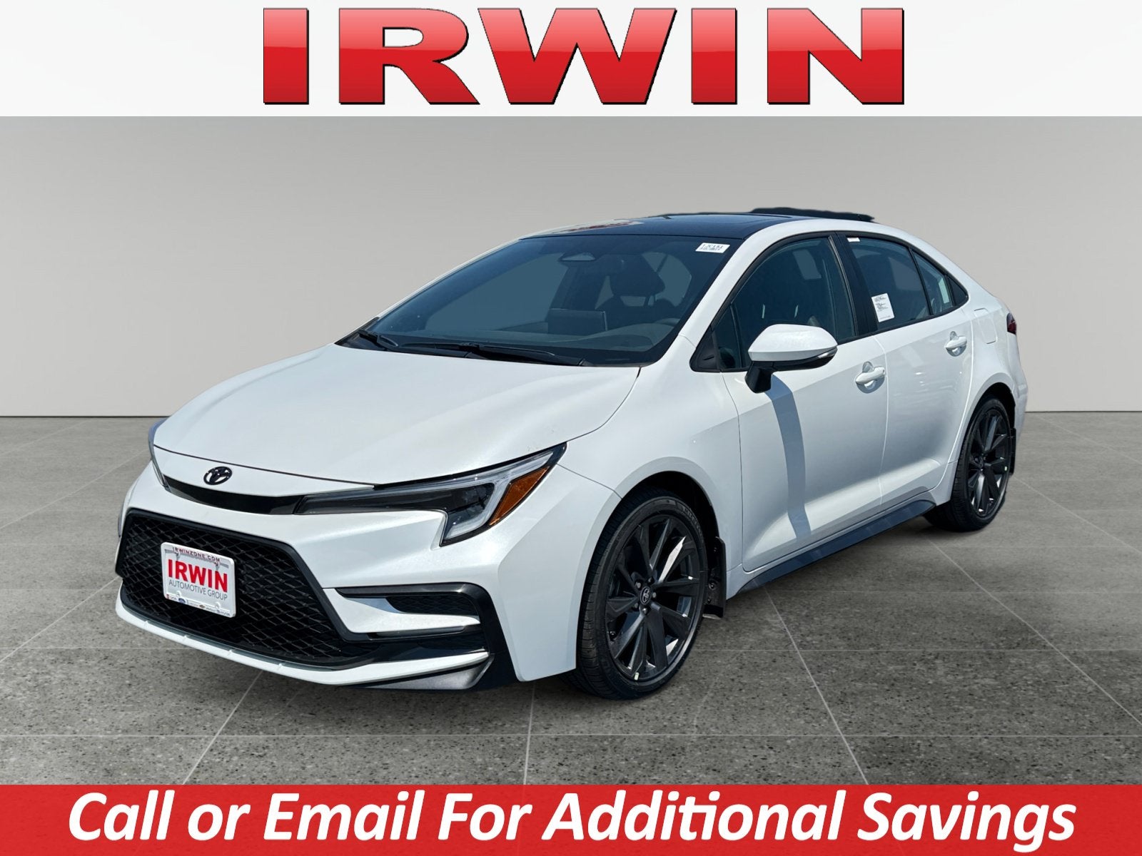 2026 Toyota Corolla XSE in Wind Chill Pearl With Midnight Black Metallic Roof — front three-quarter view